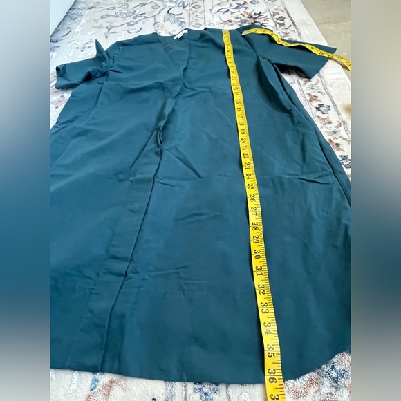 COS Cotton Linen A-Line Shirt Dress Mini Teal Blue Size 8 Minimalist Classic - Picture 14 of 15